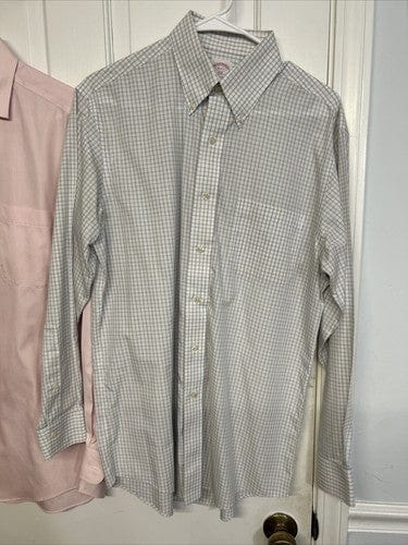 Cheap Sneaks Footwear/Sports Cards Button Down Long Sleeve Shirt Lot(2) Jos. A Bank + Brooks Brothers 15.