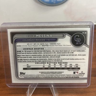 Cheap Sneaks Footwear/Sports Cards Cole Messina 2024 Bowman Chrome Draft Auto #CPA-CME  Rockies
