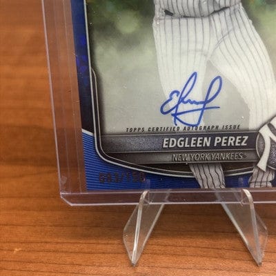 Cheap Sneaks Footwear/Sports Cards EDGLEEN PEREZ 2025 Bowman - 1st Bowman Chrome Blue X-Fractor Auto /150