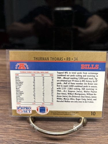 Cheap Sneaks Footwear/Sports Cards Football Card 1990 Pro Set #10 Thurman Thomas Yardage Leader Buffalo Bills Football