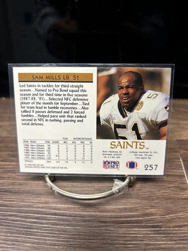 Cheap Sneaks Footwear/Sports Cards Football Card 1992 Pro Set - #257 Sam Mills. New Orleans Saints. NM NFL Carolina Pan
