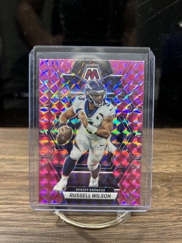 Cheap Sneaks Footwear/Sports Cards Football Card 2022 Panini Mosaic Russell Wilson Denver Broncos #65 Camo Pink Prizm