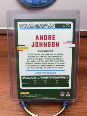 Cheap Sneaks Footwear/Sports Cards Football Card Andre Johnson 2023 Donruss Optic #70 Houston Texans