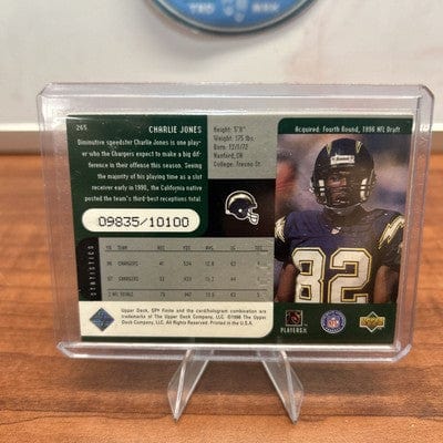 Cheap Sneaks Footwear/Sports Cards Football Card Charlie Jones 1998 Upper Deck SPx Finite Green Refractor #265 Charge