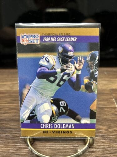 Cheap Sneaks Footwear/Sports Cards Football Card Chris Doleman 1990 Pro Set Minnesota Vikings 1989 NFL Sack Leader #18