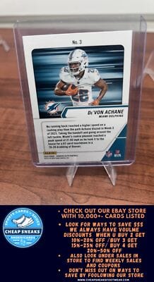 Cheap Sneaks Footwear/Sports Cards Football Card De'Von Achane 2024 Donruss Elite Full Throttle Green #3 Miami Dolphins