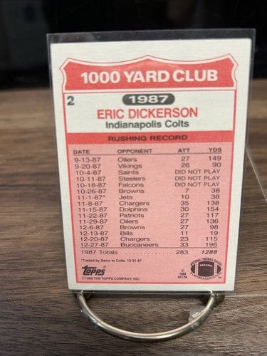 Cheap Sneaks Footwear/Sports Cards Football Card ERIC DICKERSON 1988 TOPPS 1000 YARD CLUB FOOTBALL CARD # 2 G7119