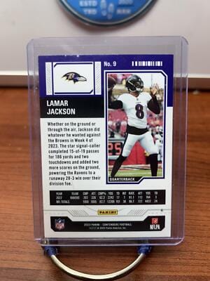 Cheap Sneaks Footwear/Sports Cards Football Card Lamar Jackson 2023 Panini Contenders Season Ticket #9 Baltimore Ravens