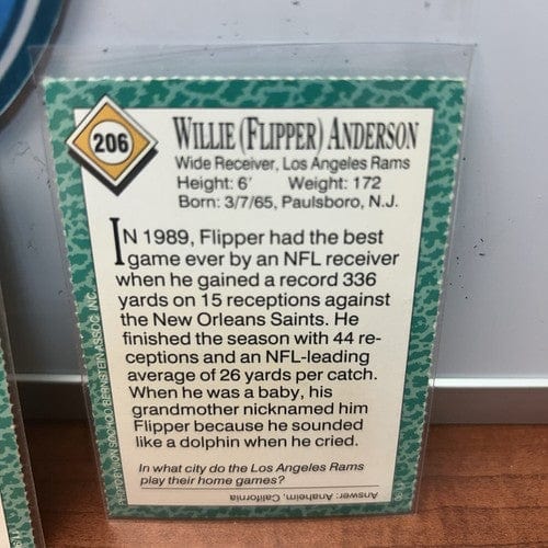 Cheap Sneaks Footwear/Sports Cards Football Card Lot(3) 1990 Sports Illustrated for Kids LA Rams WILLIE (FLIPPER) ANDER