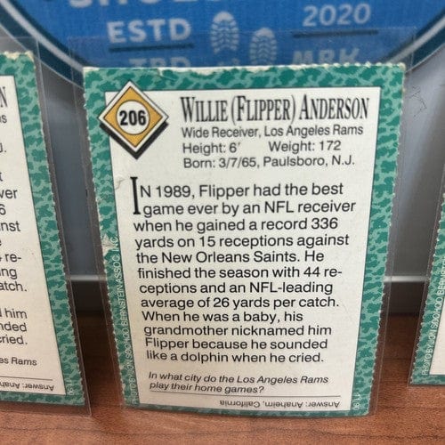 Cheap Sneaks Footwear/Sports Cards Football Card Lot(3) 1990 Sports Illustrated for Kids LA Rams WILLIE (FLIPPER) ANDER