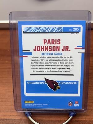 Cheap Sneaks Footwear/Sports Cards Football Card Paris Johnson Jr. RC 2023 Donruss Optic Holo #205 Arizona Cardinals