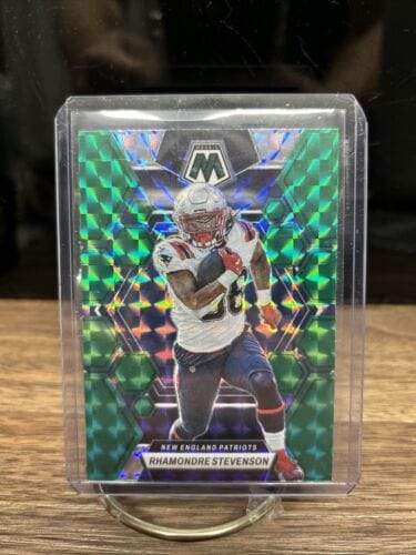 Cheap Sneaks Footwear/Sports Cards Football Card RHAMONDRE STEVENSON 2023 Panini Mosaic Green Prizm #161 New England Pa