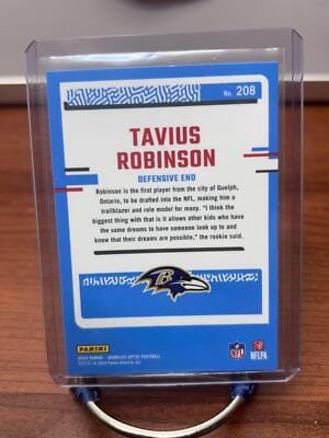 Cheap Sneaks Footwear/Sports Cards Football Card Tavius Robinson 2023 Donruss Optic #208 Baltimore Ravens