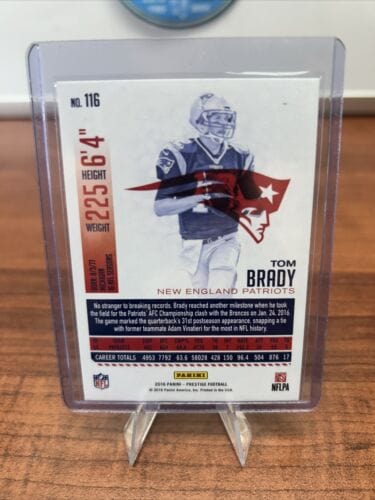 Cheap Sneaks Footwear/Sports Cards Football Card Tom Brady 2016 Panini Prestige Base card FREE SHIPPING