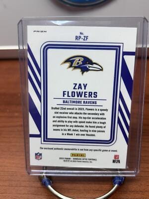 Cheap Sneaks Footwear/Sports Cards Football Card Zay Flowers (RC) 2023 Donruss Optic Prism Phenom Blue Hyper Relic #RP-