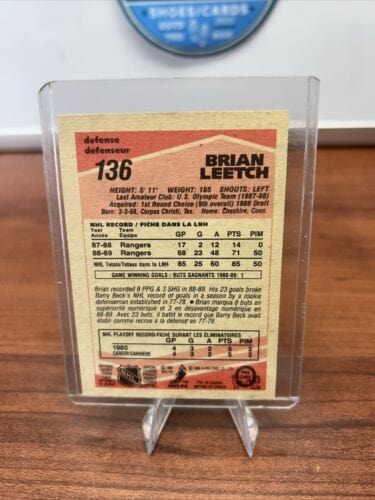 Cheap Sneaks Footwear/Sports Cards Hockey Card 1989-90 Topps Brian Leetch RC Rookie Card #136 New York Rangers