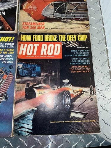 Cheap Sneaks Footwear/Sports Cards Hot Rod Magazine 4 Issue Lot May1965-Aug1965