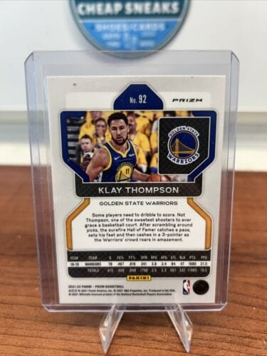 Cheap Sneaks Footwear/Sports Cards Klay Thompson 2021-22 Panini Prizm Prizms Red White and Blue #92 Warri