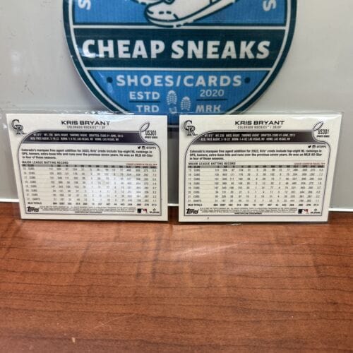 Cheap Sneaks Footwear/Sports Cards Kris Bryant SP Image Variation 2 Card Lot 2022 Topps Update #US301 C.