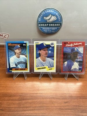 Cheap Sneaks Footwear/Sports Cards Randy Johnson Seattle Mariners HOF 3 Card Lot 1990 Topps,Fleer,Donruss