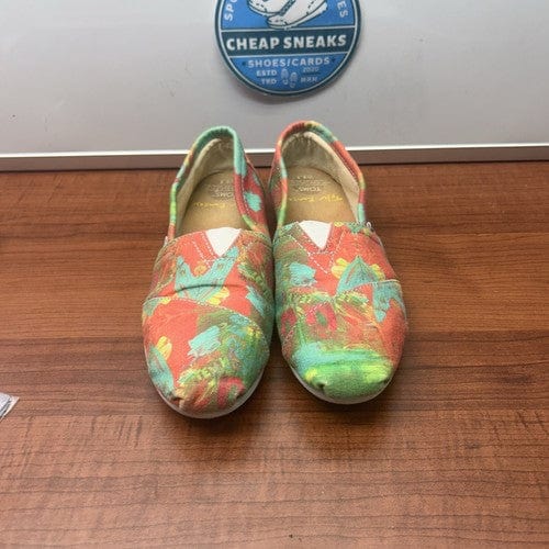 Cheap Sneaks Footwear/Sports Cards Shoes Women Toms Tyler Ramsey Flats Slip On Shoes Wmn (6.5)Limted Grn Orng Canvas