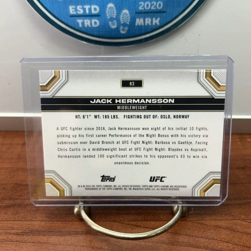 Cheap Sneaks Footwear/Sports Cards UFC Card JACK HERMANSSON 2024 TOPPS CHROME UFC SEPIA REFRACTOR Card #83 Middlew