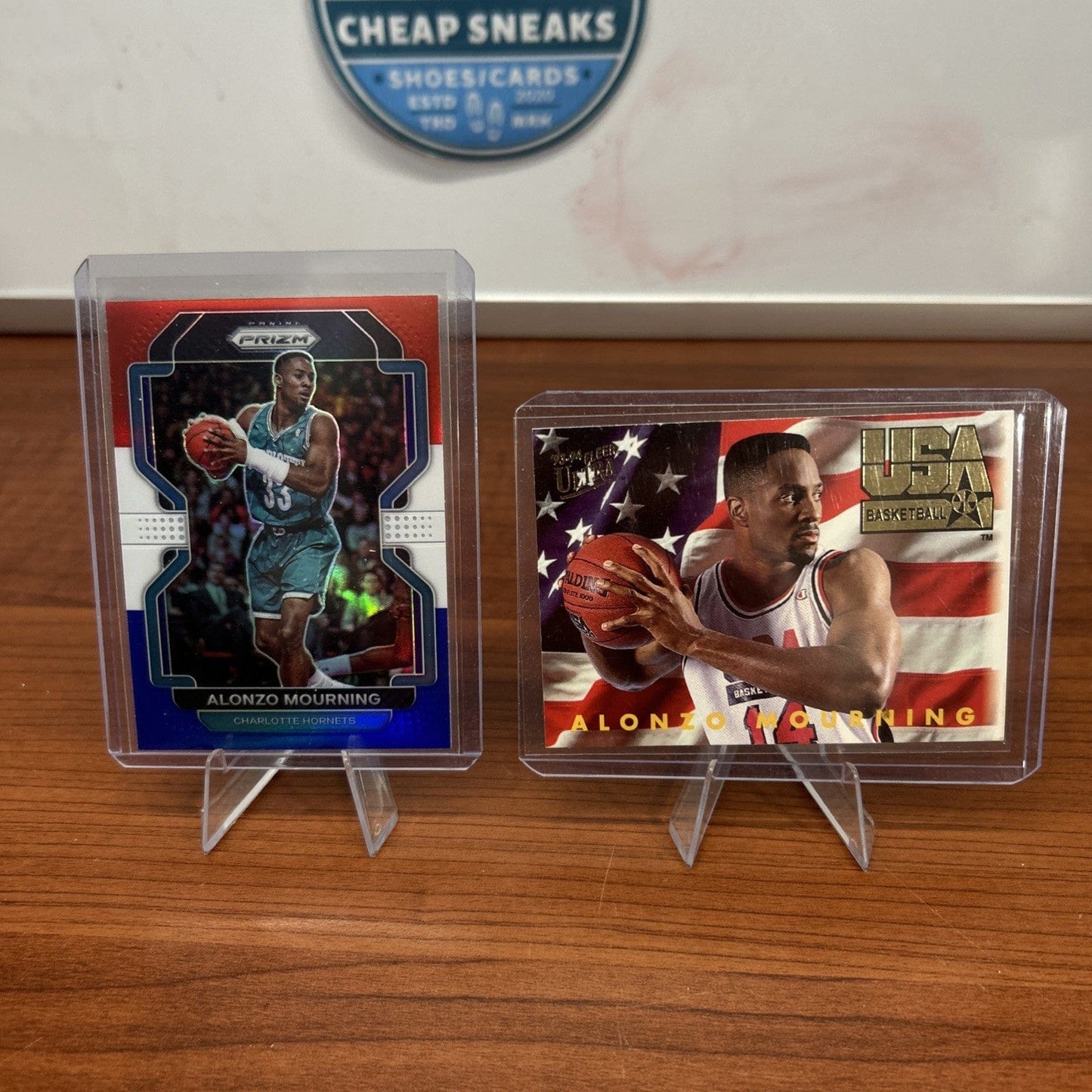 Alonzo Mourning 2021-22 PRIZM Basketball RED WHITE & BLUE Charlotte Ho