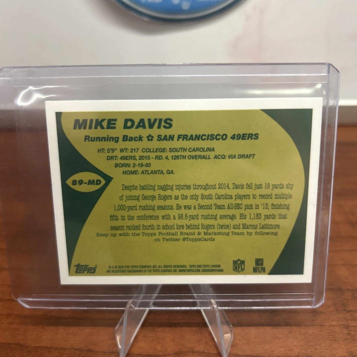 Mike Davis 2015 Topps Chrome Mini 1989 Gold Refractors #T89MD /50