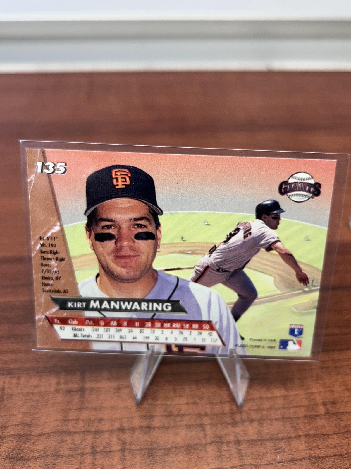 Kirt Manwaring 1993 Ultra #135 San Francisco Giants