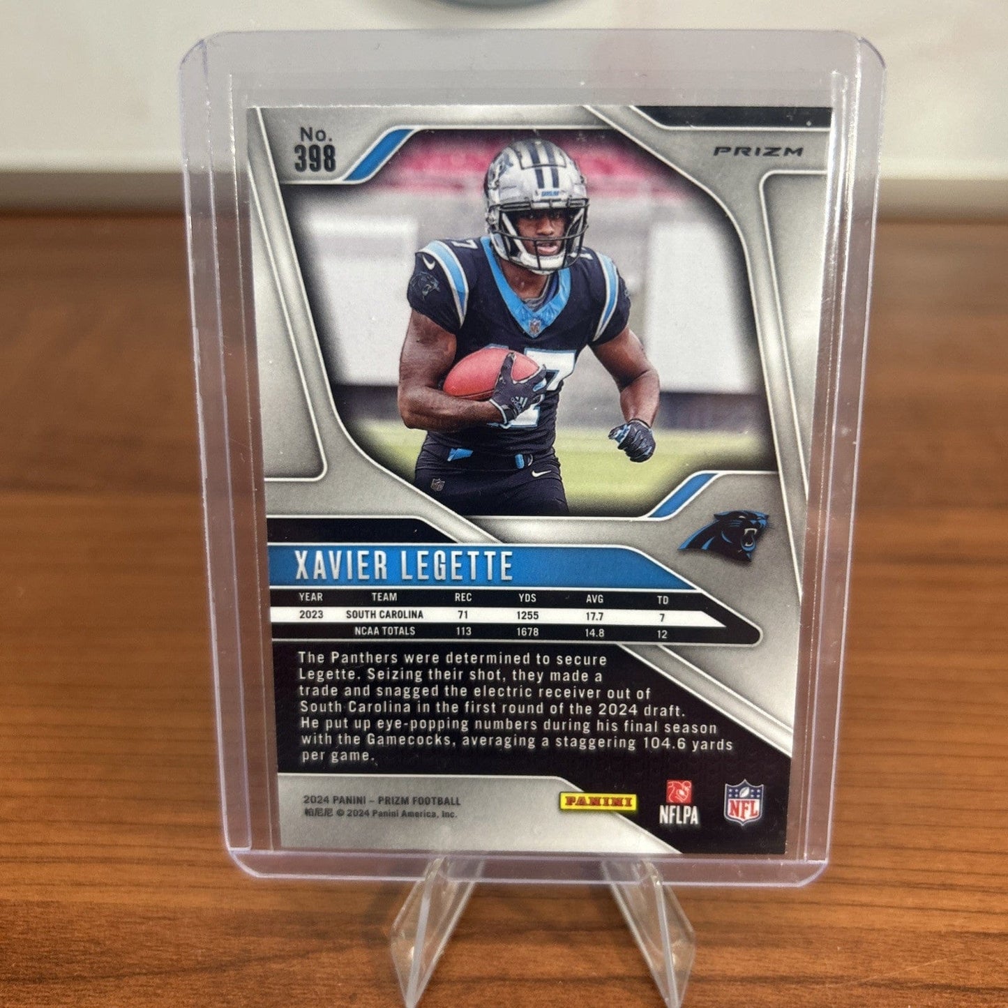 2024 Panini Prizm Xavier Legette RC Orange Lazer Prizm #398 Carolina P