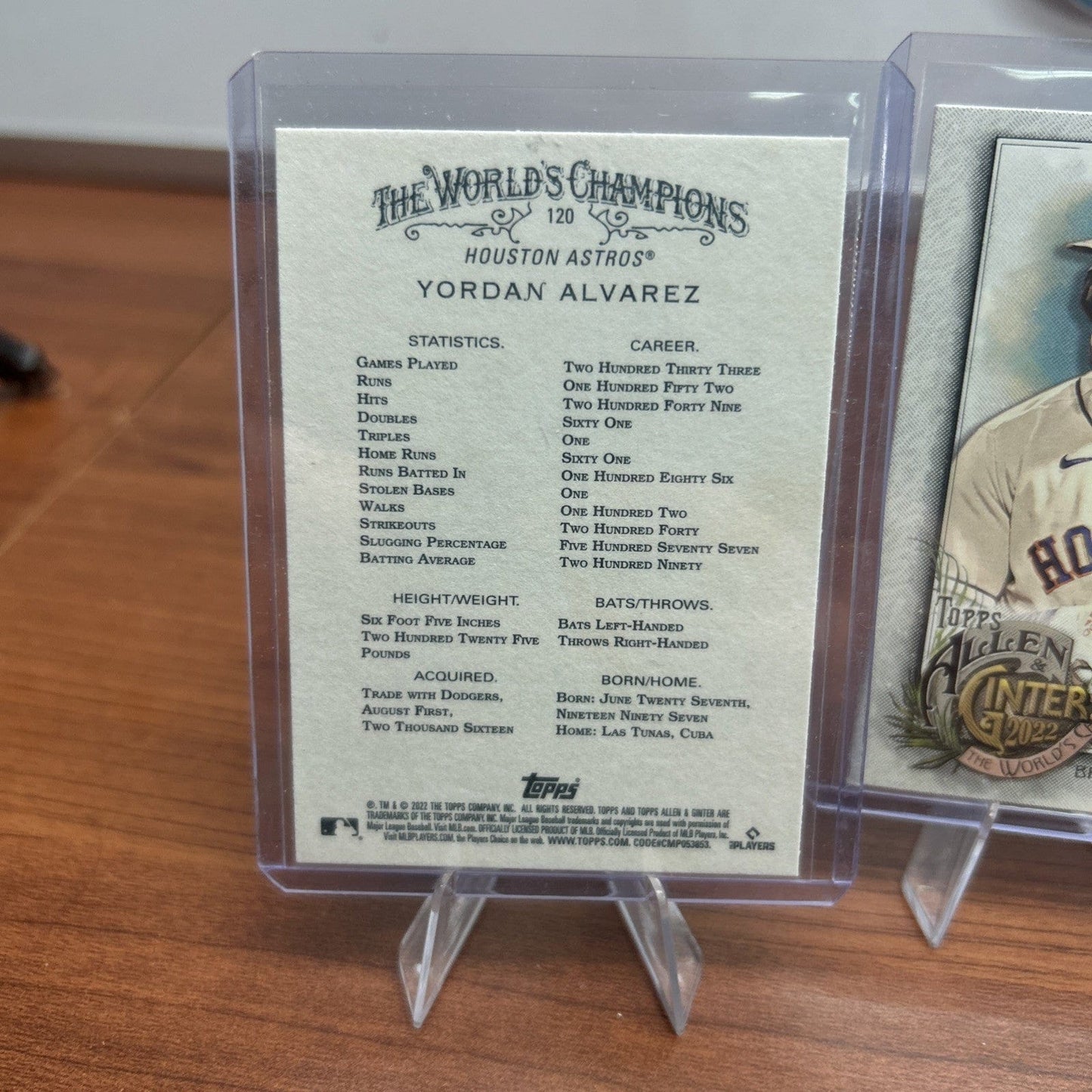 Yordan Alvarez 2022 Allen & Ginter Baseball Card #120