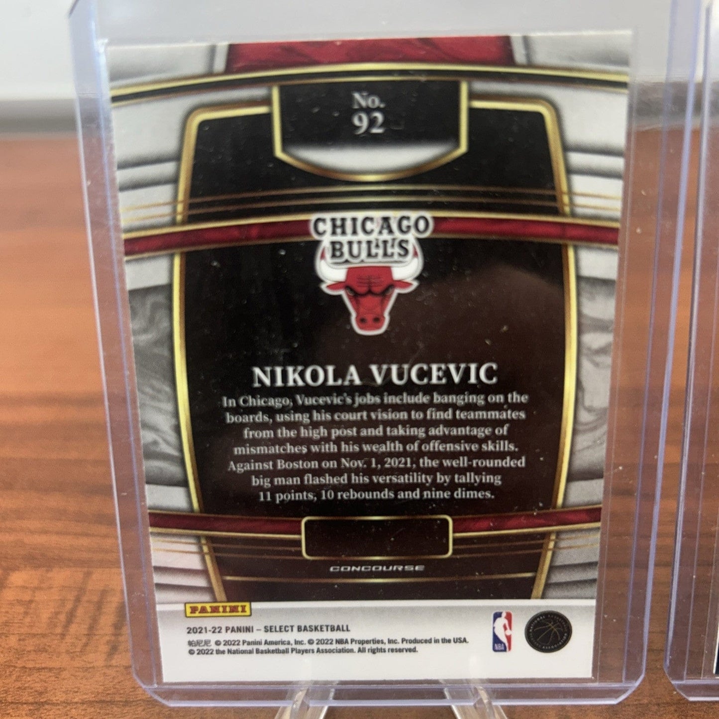 Nikola Vucevic 2021-22 Panini Select Basketball #92 Chicago Bulls +Bo