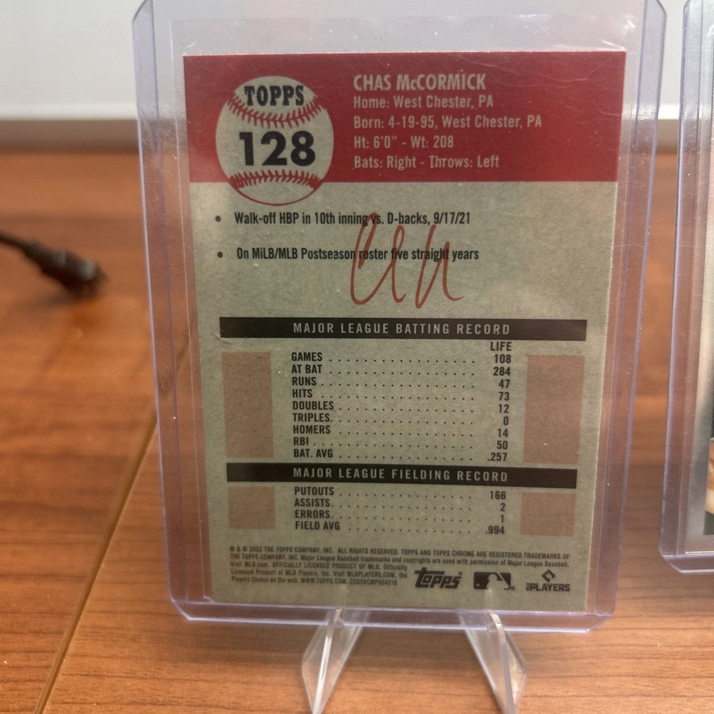 Chas McCormick RC 2022 Topps Chrome Platinum Anniversary #128 Houston