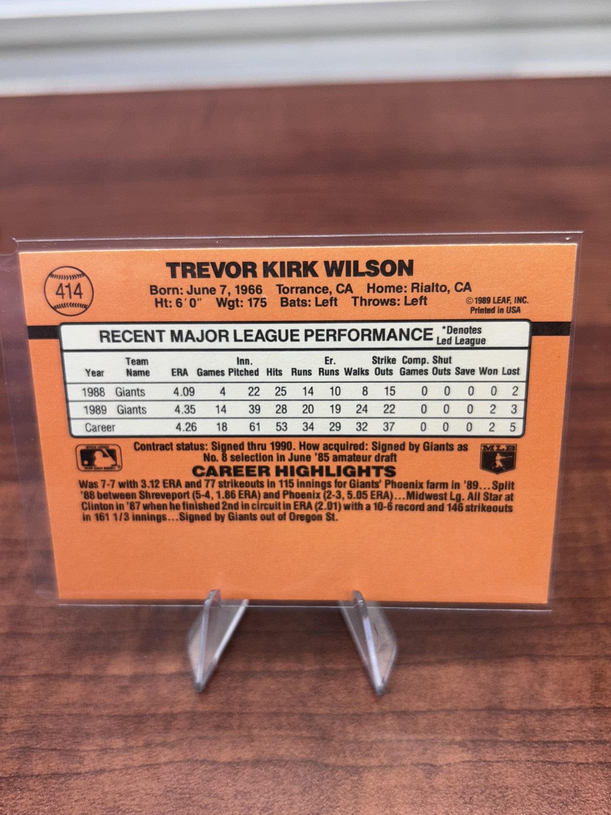 Trevor Wilson 1990 Donruss #414 San Francisco Giants