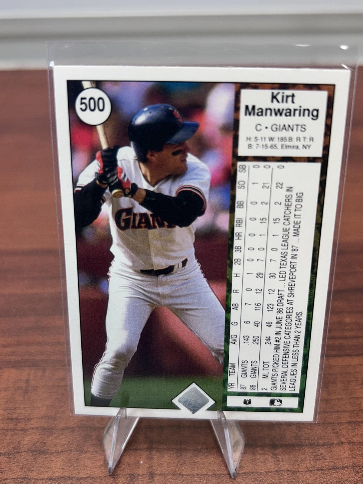 Kirt Manwaring 1989 Upper Deck #500 San Francisco Giants