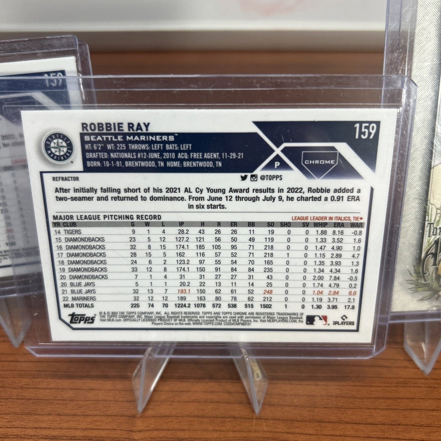 Robbie Ray 2023 Topps Chrome Silver Refractor Baseball#159 Allen&Ginte