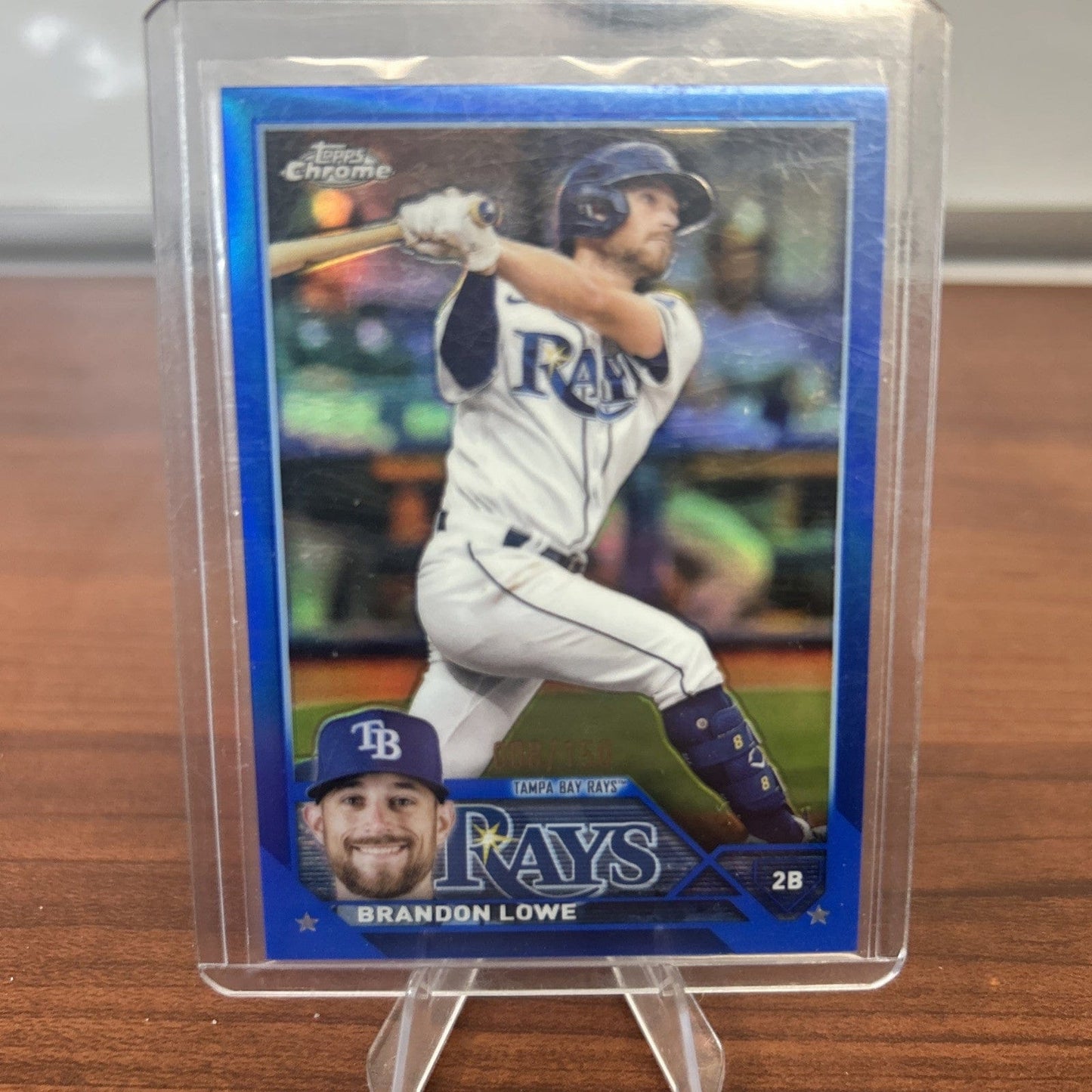 Brandon Lowe 2023 Topps Chrome update Blue Refractor #208 Tampa Bay R
