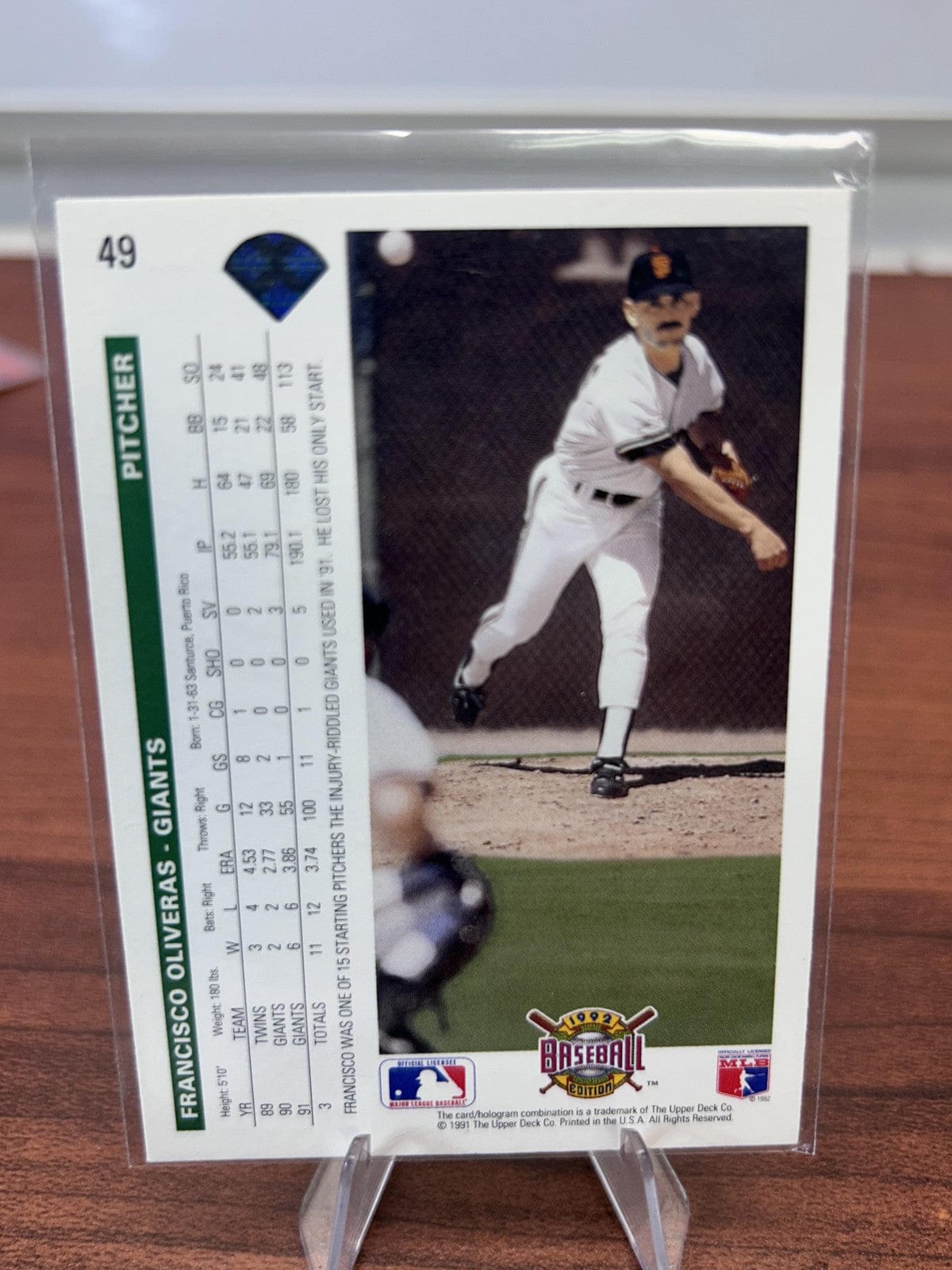 Francisco Oliveras 1992 Upper Deck #49 San Francisco Giants