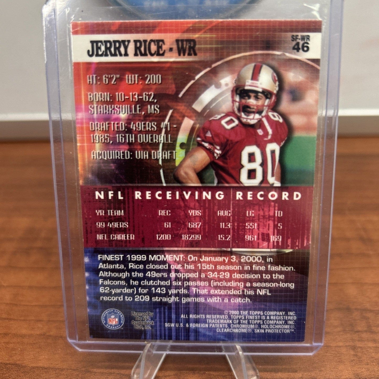 Jerry Rice 2000 Topps Finest Football Card #46