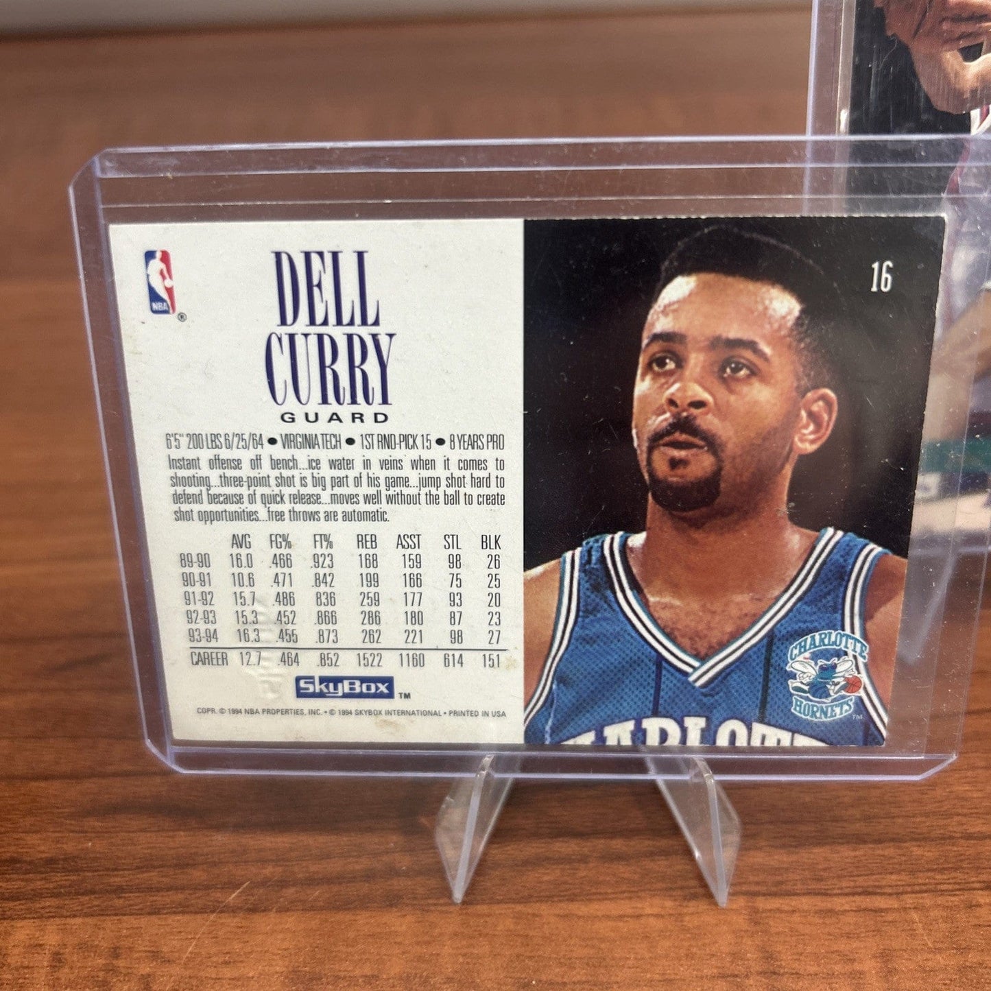 Dell Curry 1994-95 SkyBox Premium Charlotte Hornets Basketball Card #1