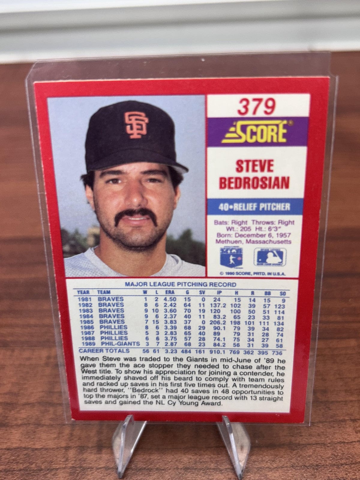 Steve Bedrosian 1990 Score #379 San Francisco Giants