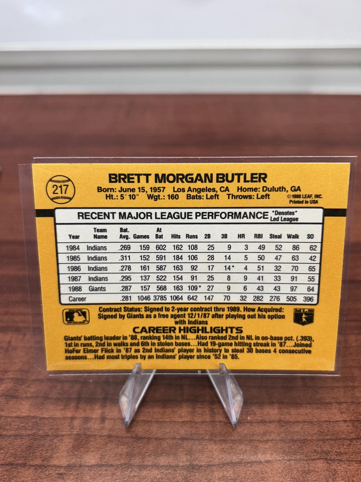 Brett Butler 1989 Donruss #217 San Francisco Giants