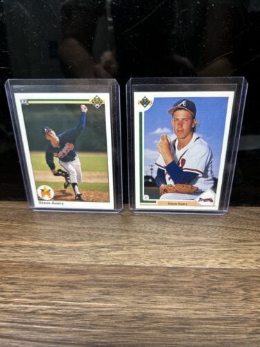 Steve Avery Atlanta Braves Rookie Card Lot (2) 1990 Upper Deck, 91 Upp