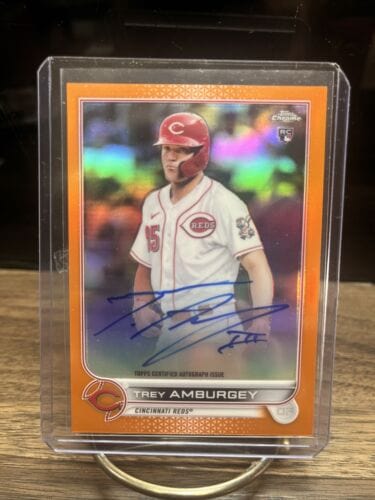 2022 Topps Chrome Trey Amburgey Orange Refractor Rookie Auto RC #20/25