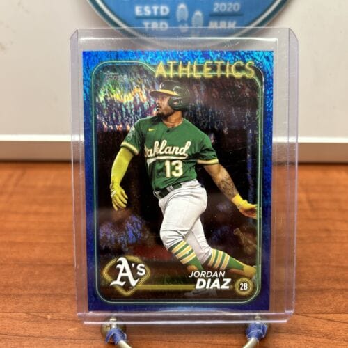 Jordan Diaz 2024 Topps Series 2 Blue Foil 012/999 Card #697 Oakland At