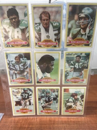 Philadelphia Eagles 18 Card NFL Lot  1980 Topps Football EX Bunting,Ja