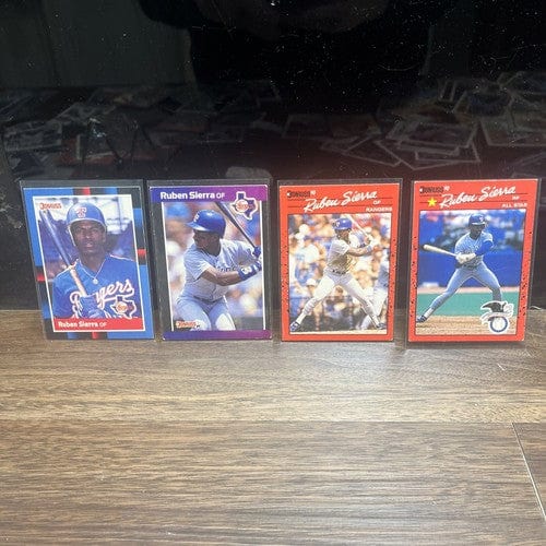 Ruben Sierra Texas Ranger 4 Card Lot 1988,1989, 1990 Donruss Lot