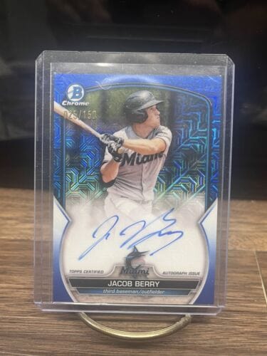 2023 Bowman Chrome Blue Mojo Refractor Jacob Berry Auto #’d 025/150