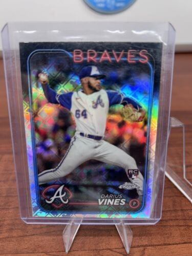 DARIUS VINES 2024 TOPPS CHROME BASEBALL ROOKIE LOGOFRACTOR RC Q0208
