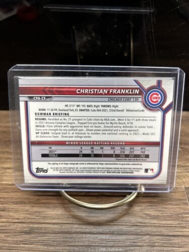 2022 Bowman Chrome Christian Franklin 1st Auto #CPA-CF Chicago Cubs